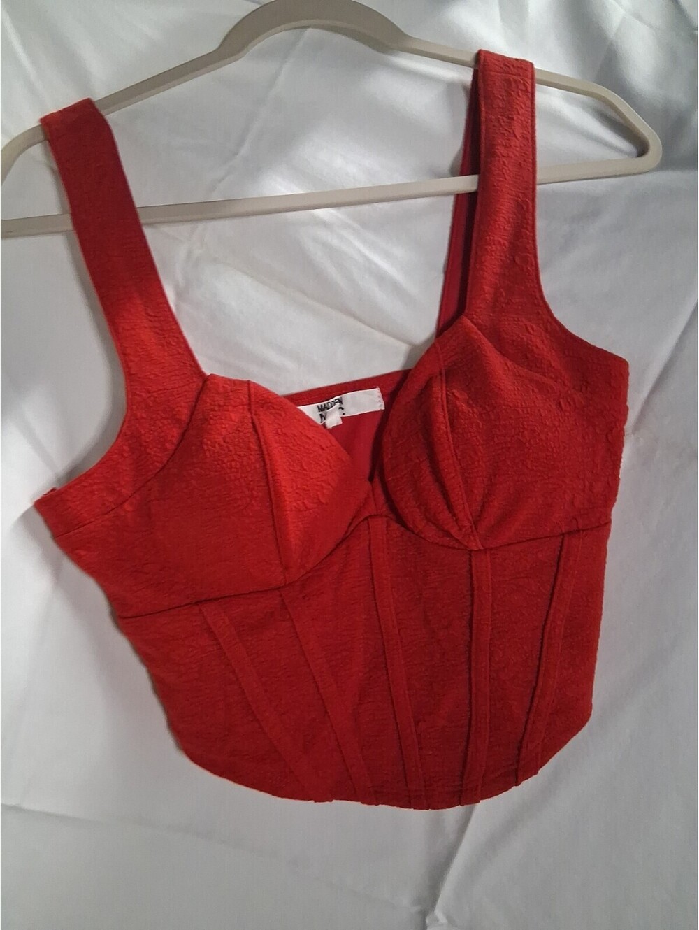 Madden NYC Red Bustier Corset Top Women’s Size M rave Club M2